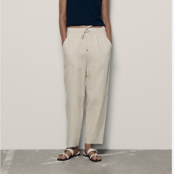 Zara Linen Blend Pants - Picture 1 of 7